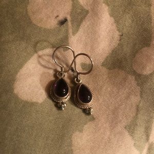 Sterling Silver And Amethyst Earrings - image 1